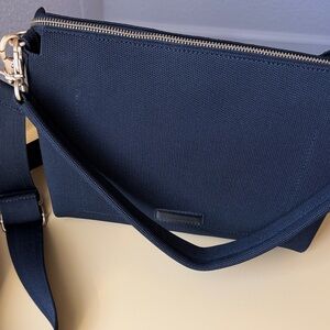 ANTONIO MELANI Black Crossbody Bag with Gold Accents